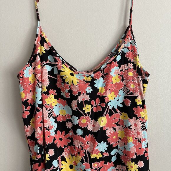 Modcloth Womens Black Floral Retro Tie Strap Tank Dress Casual Bohemian Size XL - Picture 7 of 9